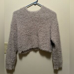 Art Class Metallic Cropped Sweater